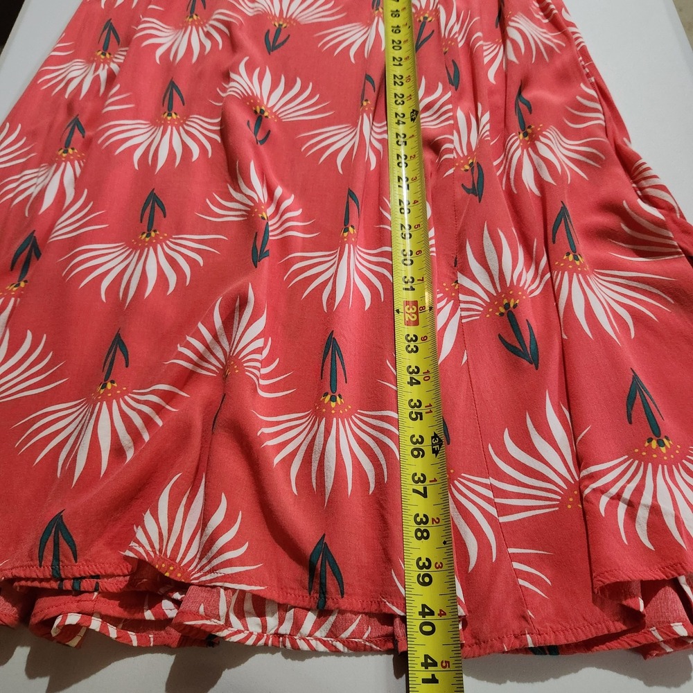 Lulus Trancoso Coral Floral Print Maxi Skirt M Side Zip High Slits Elastic Waist - Picture 3 of 11